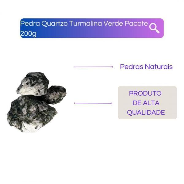 Imagem de Pedra Quartzo Turmalina Verde Pacote 200G