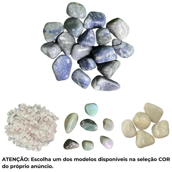 Imagem de Pedra Rolada Natural Quartzo 200g - Escolha Cor e Tamanho