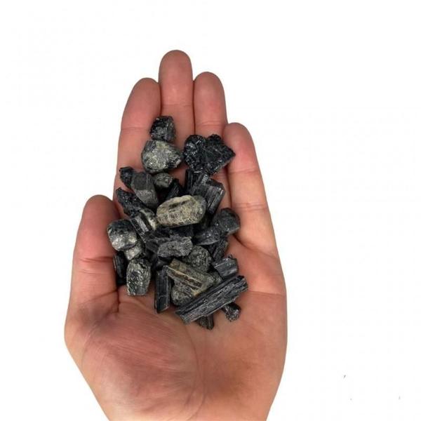 Imagem de Pedra Roladas Cascalho 1 A 2 Cm Turmalina Negra Pacote 200G