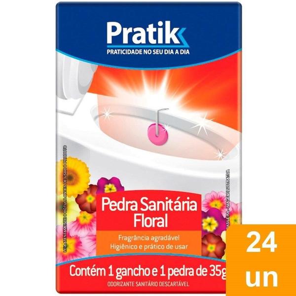 Imagem de Pedra Sanitária Pratik Floral 35g - Embalagem com 24 Unidades