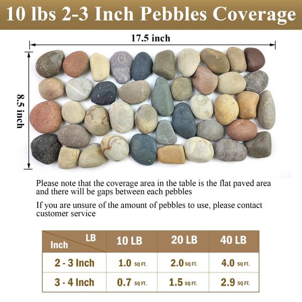 Pedras decorativas do rio FANTIAN Mexican Beach Pebbles 2-3 polegadas e 2,27 kg Imagem de Pedras decorativas do rio FANTIAN Mexican Beach Pebbles 2-3 polegadas e 2,27 kg