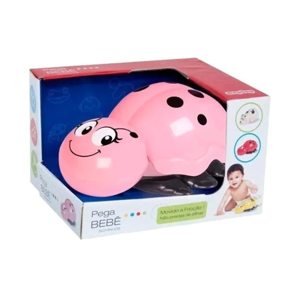 Imagem de Pega bebê bichinhos joaninha rosa brinquedo educativo para bebê maptoy