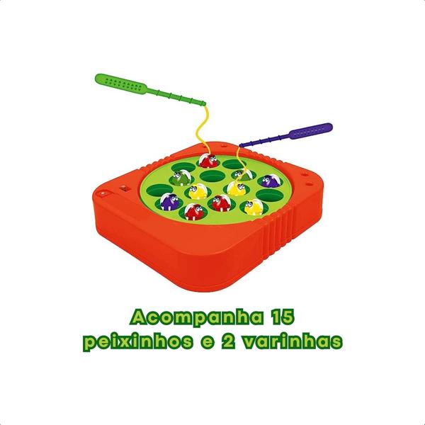 Imagem de Pega Peixe Jogo Recreativo Pescaria (Sortidos) com 2 Varas de Pescar Polibrinq - 6051