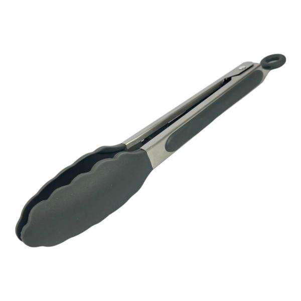 Imagem de Pegador Culinário De Silicone Inox Pinça Fritura Multiuso