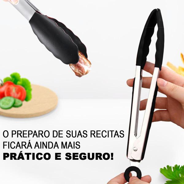 Imagem de Pegador De Salada Churrasco Pinça 22 Cm Em Silicone