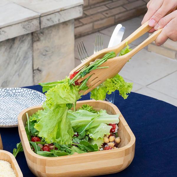 Imagem de Pegador de Salada Mão Mãozinhas de Bambu 30cm