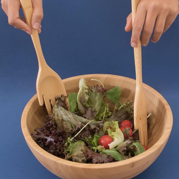 Imagem de Pegador de Salada Mão Mãozinhas de Bambu 30cm