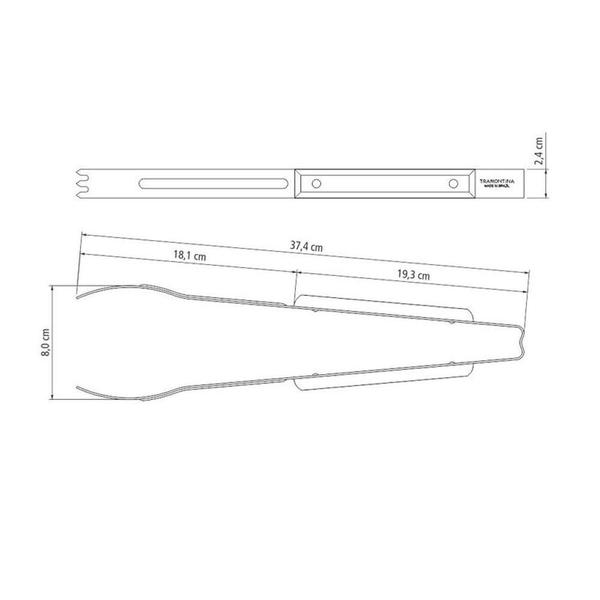 Imagem de Pegador Manuseador de Carne em Cabo de Madeira Linha Churrasco 37 cm PMC3 - Tramontina