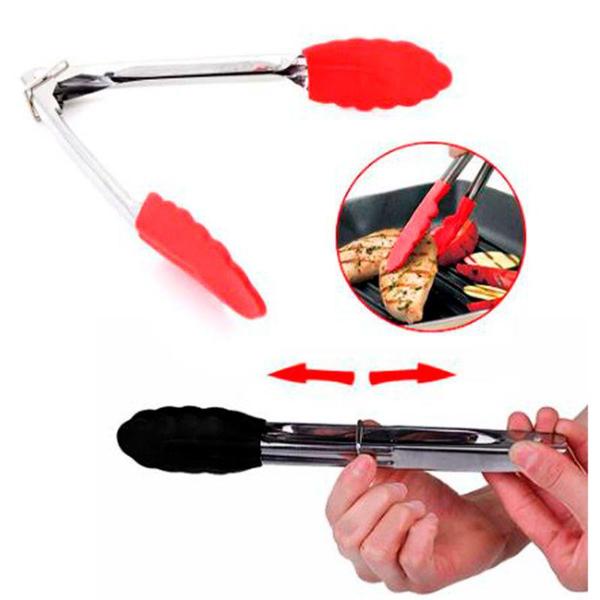 Imagem de Pegador Multiuso Trava Silicone Carne Churrasco Salada 26cm - FX