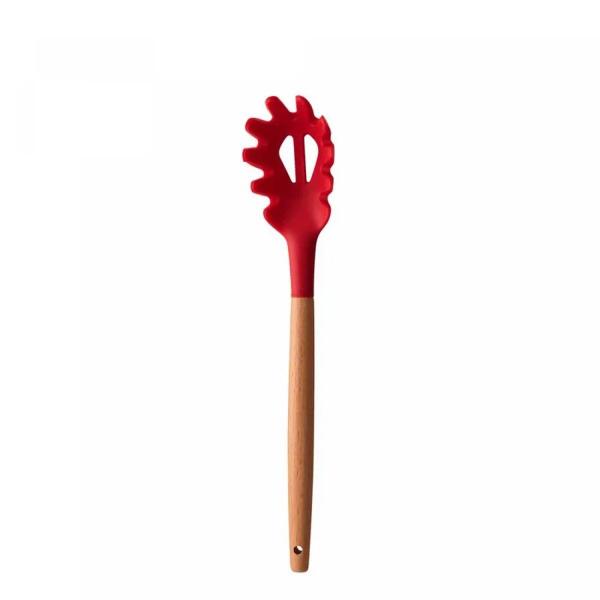 Pegador p/Massa d/Silicone c/Cabo Bambu Charmy Vermelho Lyor Imagem de Pegador p/Massa d/Silicone c/Cabo Bambu Charmy Vermelho Lyor