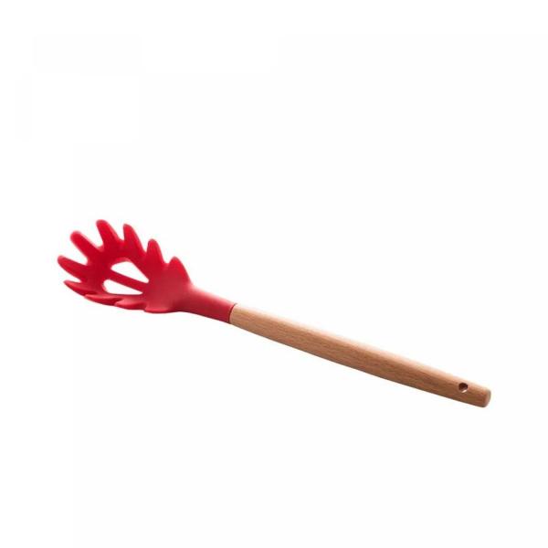 Pegador p/Massa d/Silicone c/Cabo Bambu Charmy Vermelho Lyor Imagem de Pegador p/Massa d/Silicone c/Cabo Bambu Charmy Vermelho Lyor