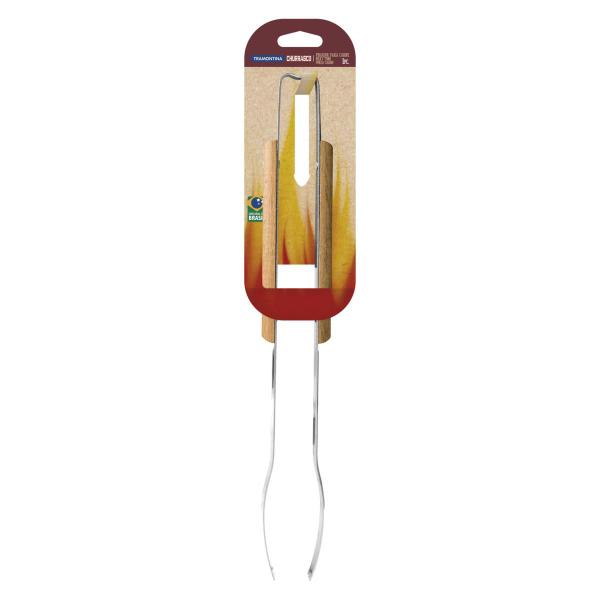 Pegador para Carne Tramontina Churrasco com Lamina em Aço Inox e Cabo de Madeira 47 cm Imagem de Pegador para Carne Tramontina Churrasco com Lamina em Aço Inox e Cabo de Madeira 47 cm