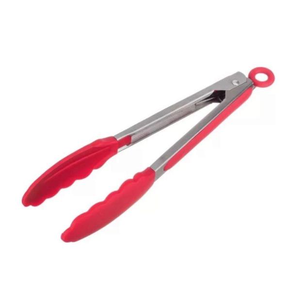 Imagem de Pegador Silicone Pegador De Churrasco Salada 26 Cm Vermelho