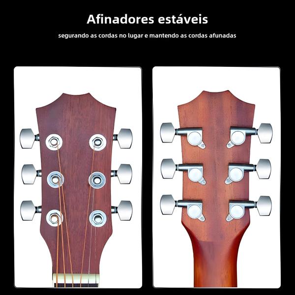 Imagem de Pegs de Cordas para Guitarra com Trava - 6 Peças (3L3R) - Botões Selados