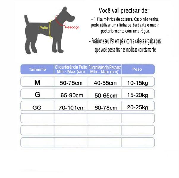 Imagem de Peitoral Coleira Resistente Para Pet Cão Grande e Médio Porte com Regulagem Colete Reforçado LR-0190