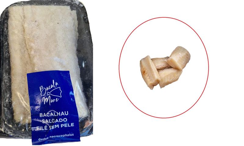 Imagem de Peixe Bacalhau Salgado Filé sem pele da Noruega- Kit 5kilos