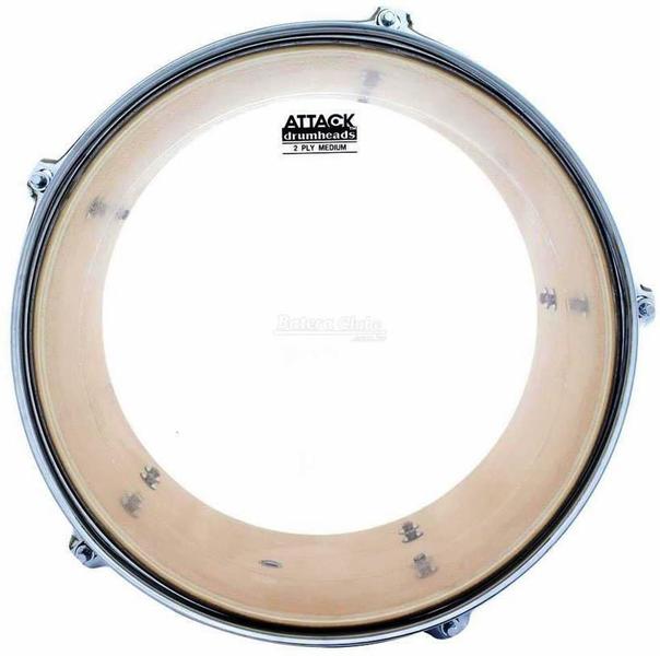 Imagem de Pele Attack Drumheads 2-Ply Medium Clear 12 Filme Duplo Transparente DH12 com Borda Tone Ridge