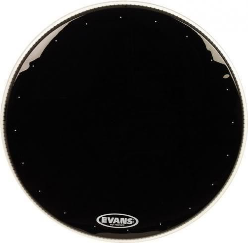 Imagem de Pele Evans EQ1 Resonant Black 20 c/ Anel Abafador e Furinhos (013648)