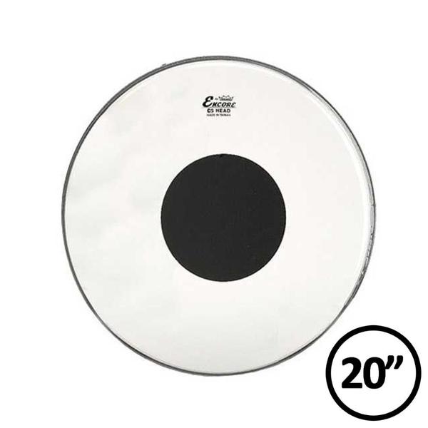 Imagem de Pele para Bumbo 20" Encore Controlled Sound Transparente C/ Circulo Preto EN-1320-CT - Remo