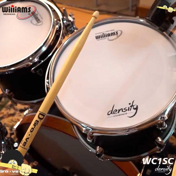 Pele para bumbo Williams Density - WC1SC Filme simples coated com anel abafador 18 - Williams Drumheads Imagem de Pele para bumbo Williams Density - WC1SC Filme simples coated com anel abafador 18