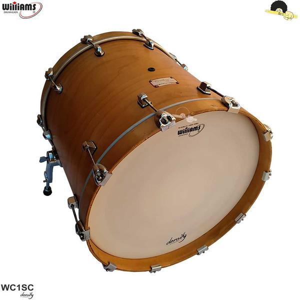 Pele para bumbo Williams Density - WC1SC Filme simples coated com anel abafador 18 - Williams Drumheads Imagem de Pele para bumbo Williams Density - WC1SC Filme simples coated com anel abafador 18