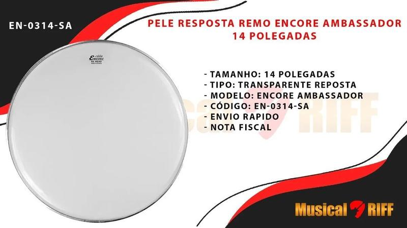 Imagem de Pele para caixa encore 14'' ambassador resposta en-0314-sa