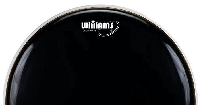 Imagem de Pele Williams Shadow Black de Bumbo 18 Resposta Preta com Anel Abafador WS1SC-EH250-18