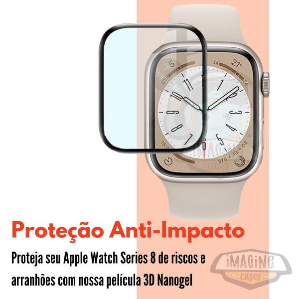 Imagem de Pelicula 3d Nano Reforçada para Apple Watch Series 8 41 e 45