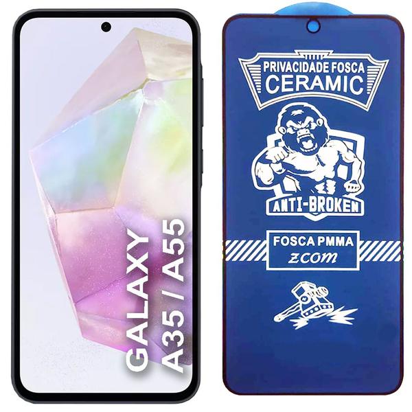 Imagem de Pelicula 9D Ceramica Privacidade Fosca Compativel com Samsung Galaxy A35 A55