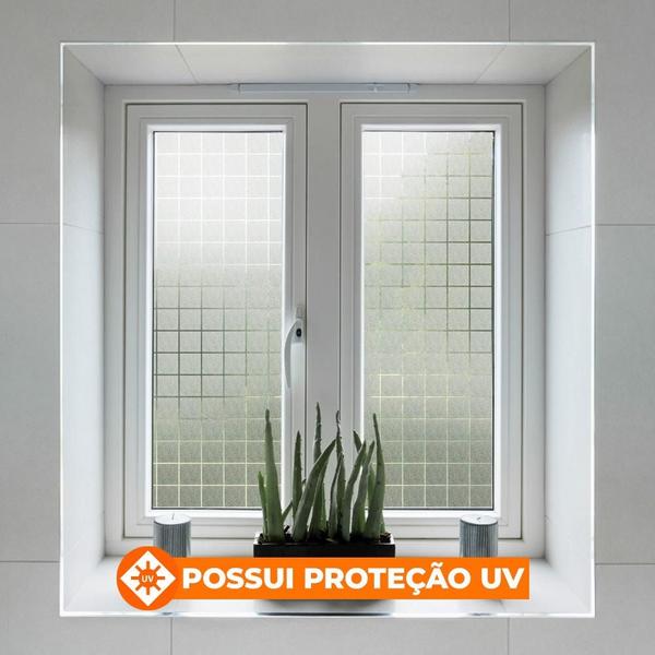 Pelicula Adesiva Eletrostatica para Box de Vidro Quadrados Grandes 190x120cm - Open Star Imagem de Pelicula Adesiva Eletrostatica para Box de Vidro Quadrados Grandes 190x120cm