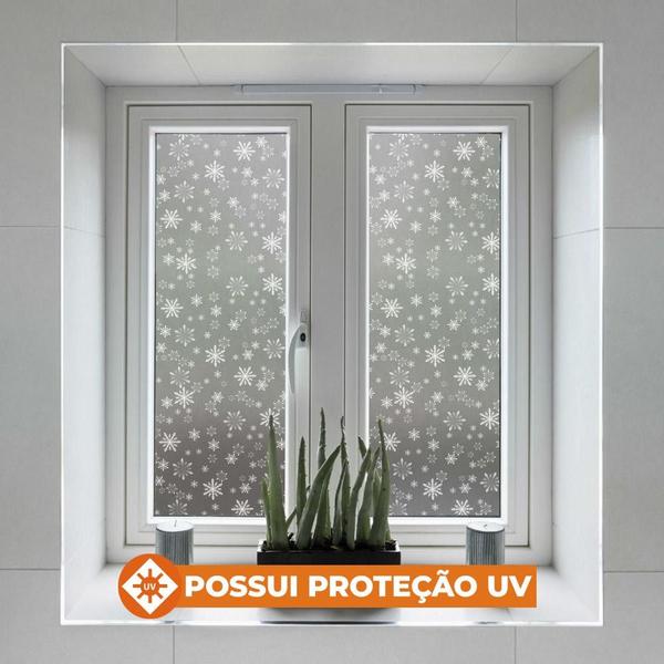 Imagem de Pelicula Adesiva Eletrostatica para Porta de Vidro Flocos de Neve 210x180cm