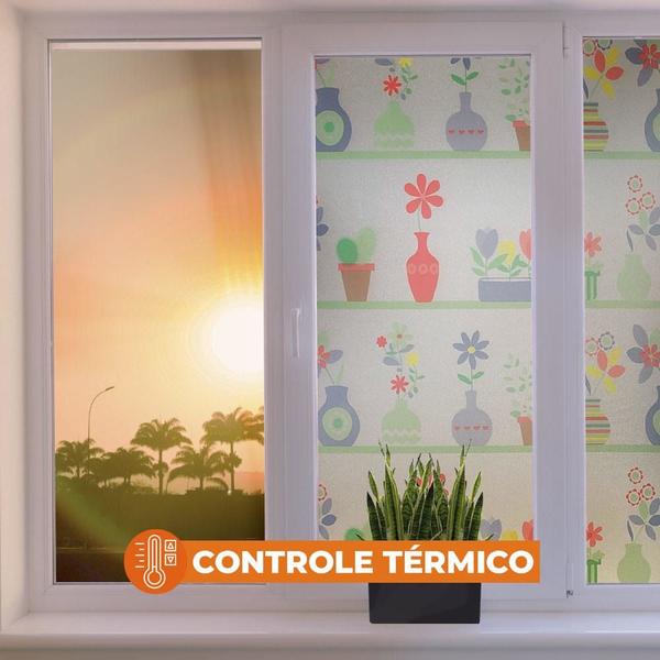 Imagem de Pelicula Adesiva Eletrostatica para Porta de Vidro Vasos de Flores 210x180cm