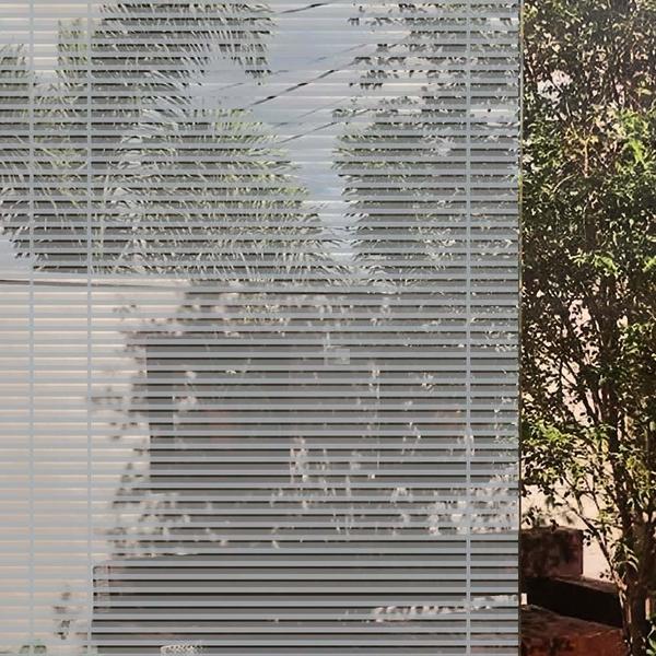 Imagem de Pelicula Adesiva Vidro Residencial Listrado Branco e Cinza