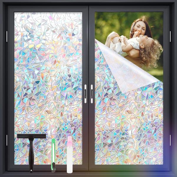 Imagem de Película de janela Vitral 3D Rainbow White 60x200cm xihuawei