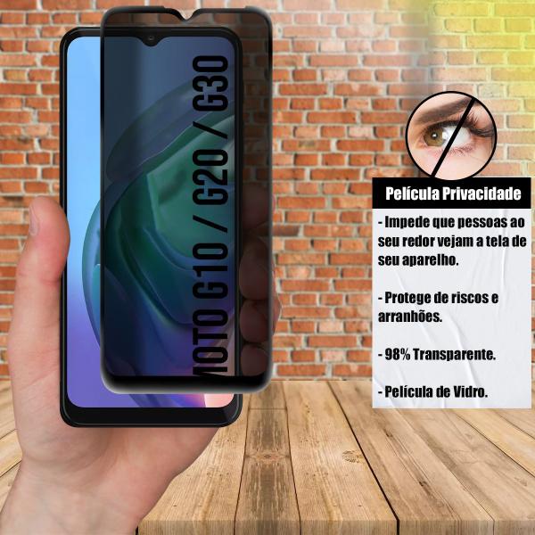 Imagem de Película De Vidro Privacidade 3d Preta Para Moto G20 XT2128 6.5 - Cell In Power25