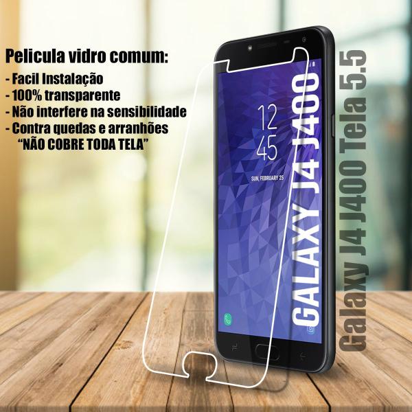 Imagem de Película Vidro + Capa Carteira PRETA compatível Galaxy J4 J400 5.5 - Cell In Power25