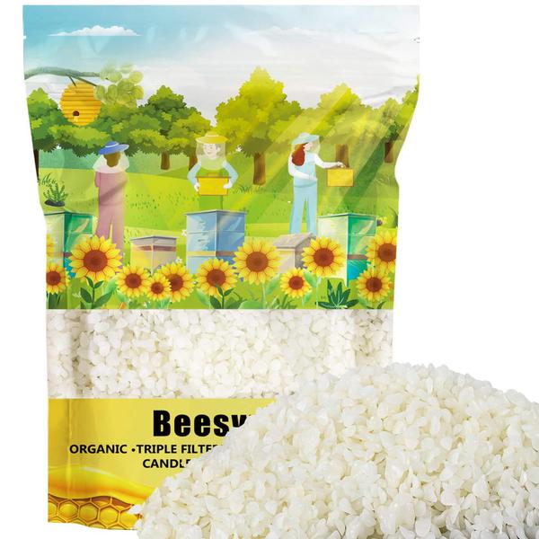 Pellets de cera de abelha CARGEN Natural White 428g para projetos de bricolage Imagem de Pellets de cera de abelha CARGEN Natural White 428g para projetos de bricolage