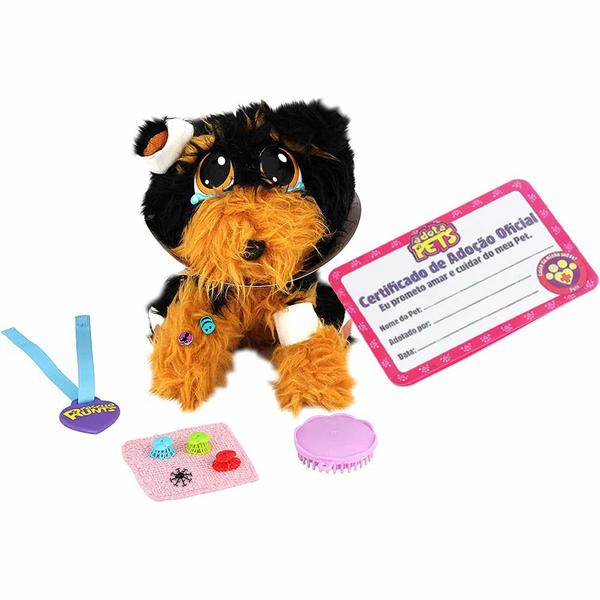 Imagem de Pelúcia Adota Pets com Acessórios - Cachorro Yorkie Coockie - Multikids