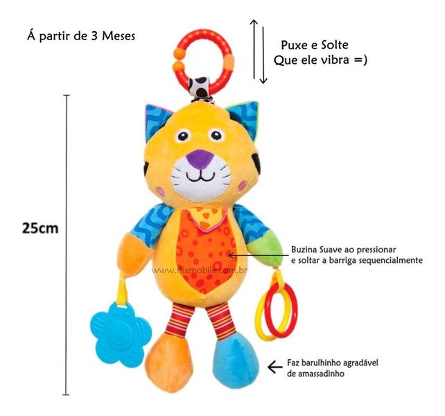 Pelúcia Atividades Bebe Gato Treme Treme Colorido á partir de 3 meses - Buba Imagem de Pelúcia Atividades Bebe Gato Treme Treme Colorido á partir de 3 meses
