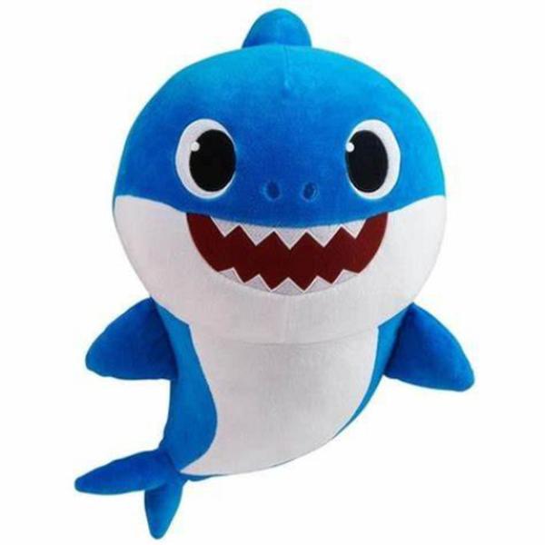 Imagem de Pelucia Baby Shark Musical Com Luz Led Desenho Infantil Bebê Tubarão 20 CM