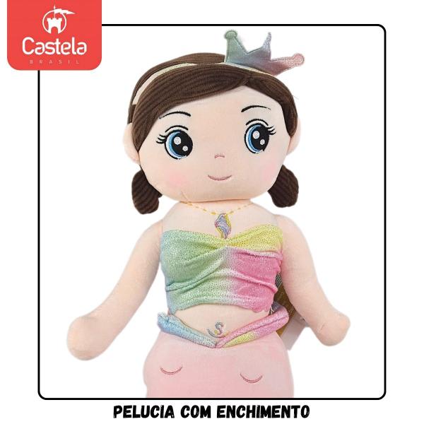 Imagem de Pelucia Boneca Sereia 43cm Brinquedo Fofinho - Castela