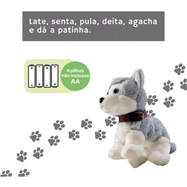 Imagem de Pelúcia Cachorrinho Husky Interativo 6 Funções Zoop Toys