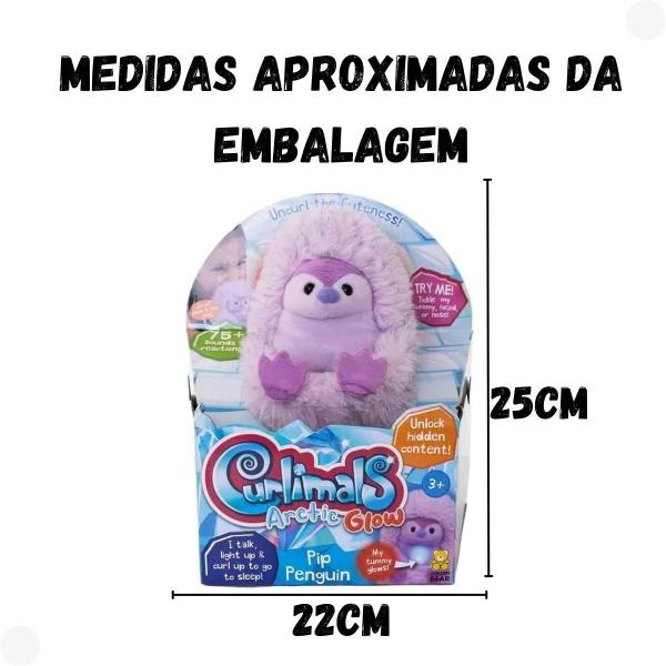 Imagem de Pelúcia Com Som Curlimals Artic Pip O Pinguim F01635 - Fun