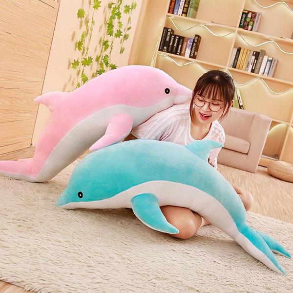 Imagem de Pelúcia Dolphin Wokex, 50 cm, animal marinho de pelúcia, presente para meninas, rosa