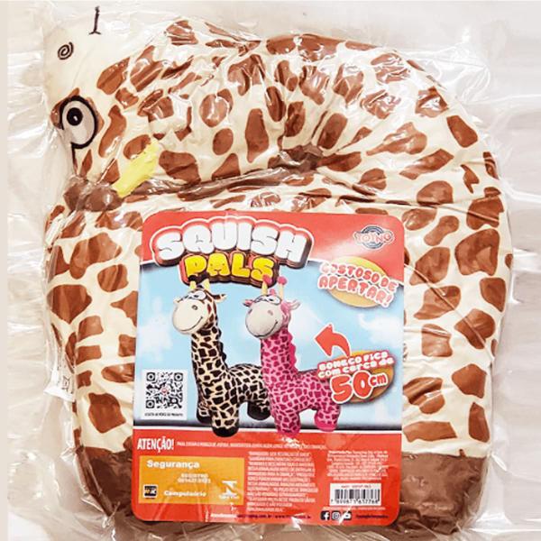 Imagem de Pelúcia Girafinha Marrom Squish Pals Grande 50cm Toyng