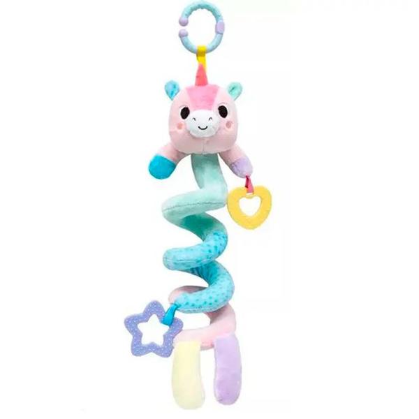 Imagem de Pelúcia Infantil - 50 cm - Bubazoo - Mola de Atividades - Unicórnio - Rosa - Buba