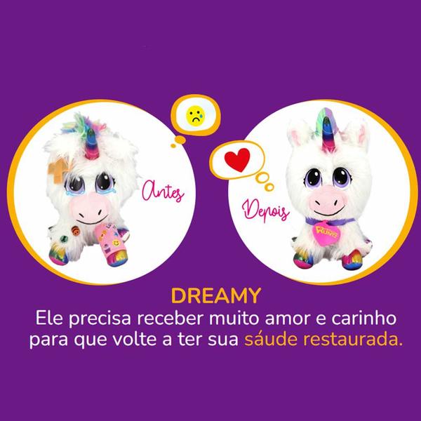 Imagem de Pelúcia Infantil com Acessórios - Adota Pets - Unicórnio - Dreamy - Multikids