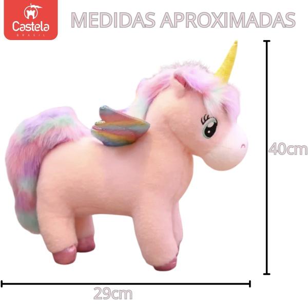 Imagem de Pelúcia infantil de unicornio com 40cm sortido - Castela