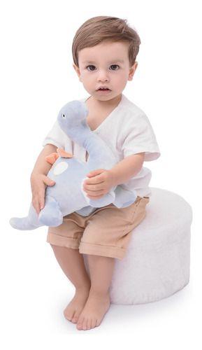 Imagem de Pelúcia Interativa Infantil Dinossauro Zack Azul Brinquedo Amigo Menino Plush C/ Chocalho Zip