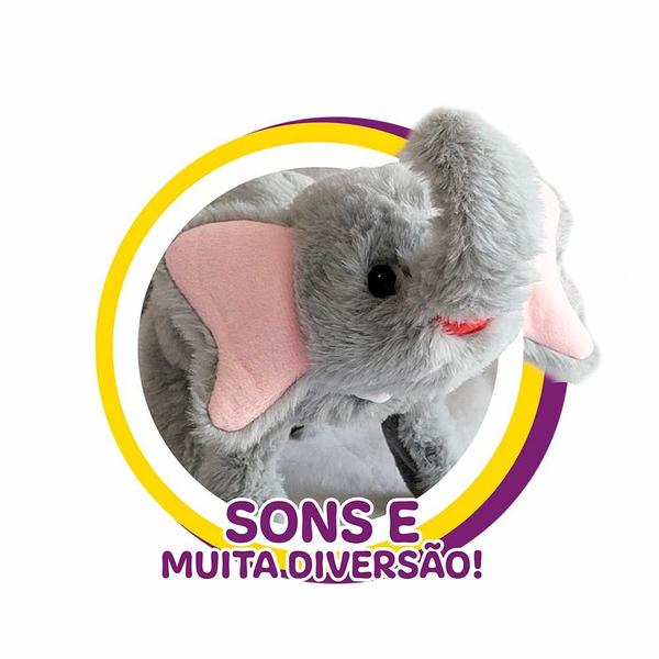 Pelúcia Interativa - PlayFull Pets - Elefantinho - Cinza - Toyng Imagem de Pelúcia Interativa - PlayFull Pets - Elefantinho - Cinza - Toyng